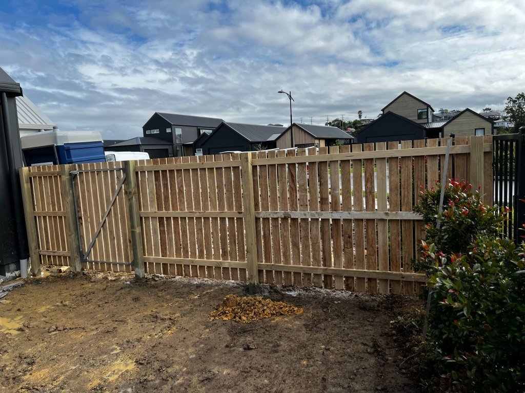 Timber Fence with Steel Braced Gate